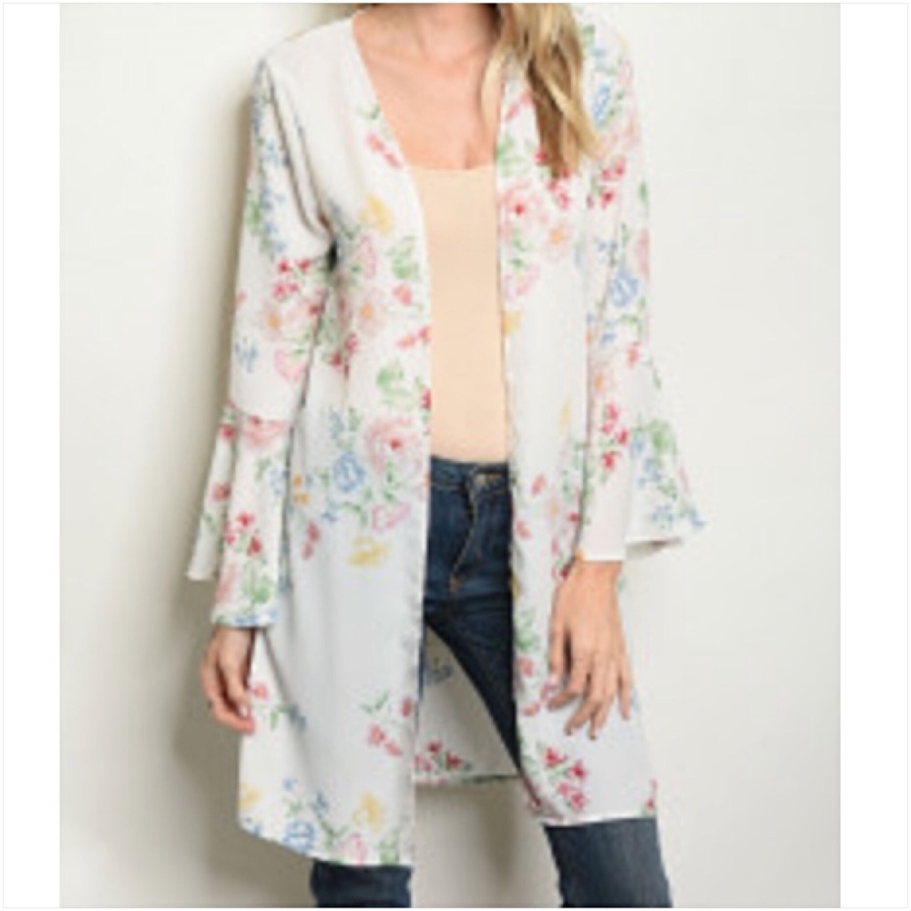 Gorgeous Boho Cardi Kimono Coverup Bell Sleeves ML - Picture 3 of 5
